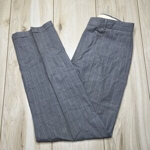 Polo by Ralph Lauren Mens Gray Pinstripe Flat Dress Pants Trousers Size 30x31